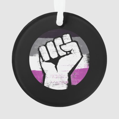 Asexual Pride Fist Circle Print Ornament