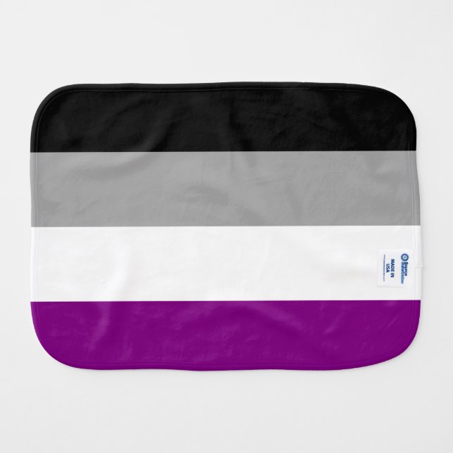 Asexual Pride Flag Baby Burp Cloth (Back Horizontal)