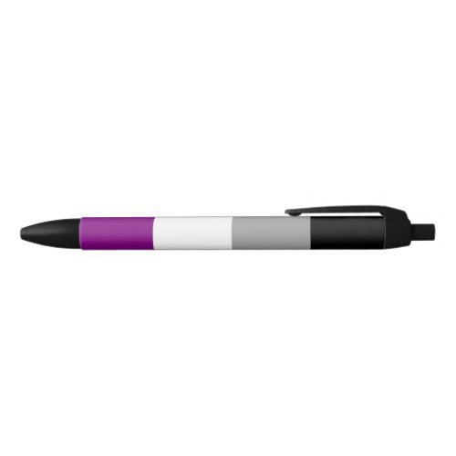 Asexual Pride Flag Black Ink Pen