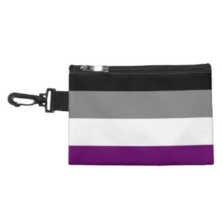 Asexual Pride Flag - Black White Grey Purple Accessory Bag