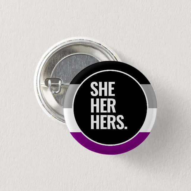 Asexual Pride Flag Button (Front & Back)