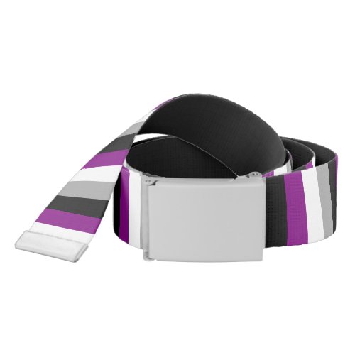 Asexual Pride Flag Colored Background Belt