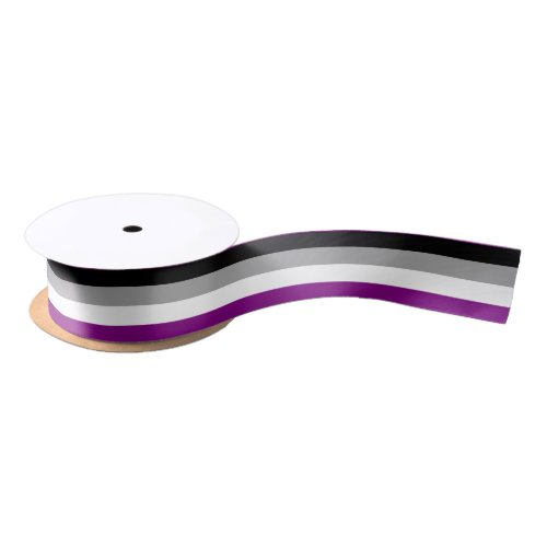 Asexual Pride Flag Colored Background Satin Ribbon