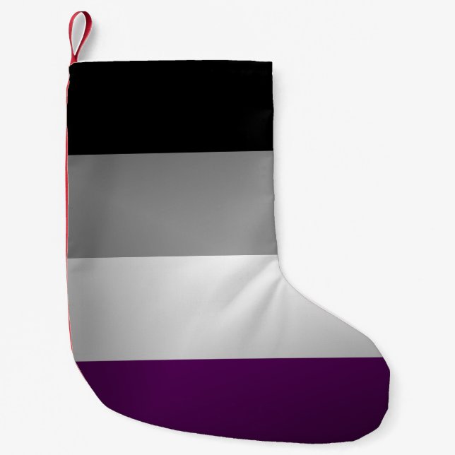 Asexual Pride Flag Colored Background Small Christmas Stocking (Front)