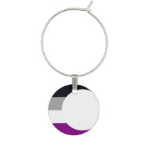 Asexual Pride Flag Crescent Moon Wine Charm