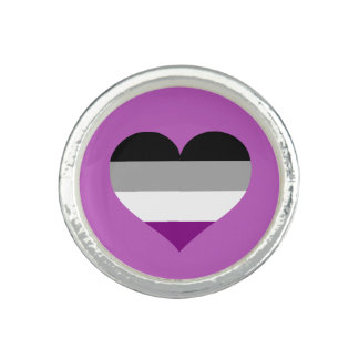 Asexual Pride Flag Heart Motif Ace Pride 2024 Ring