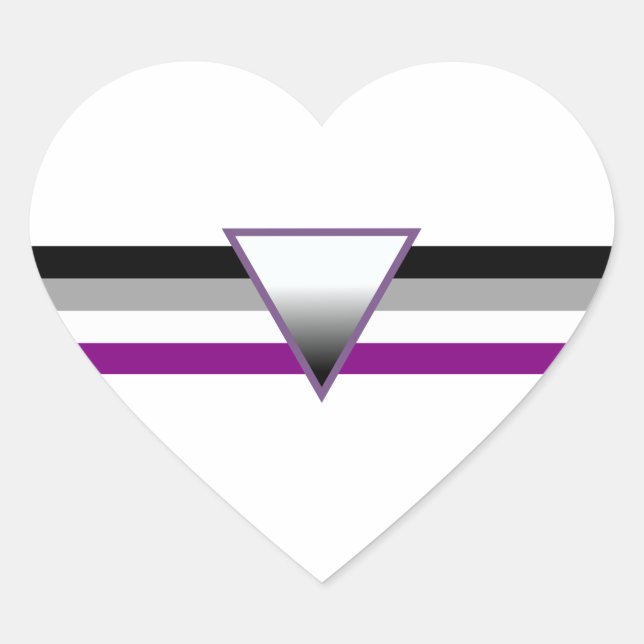 Asexual Pride Flag Heart Sticker (Front)
