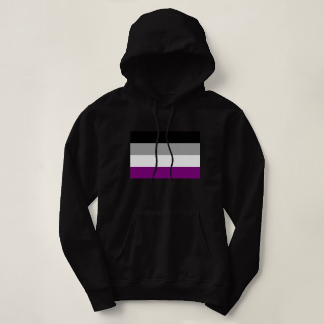 Asexual Pride Flag Hoodie (Design Front)