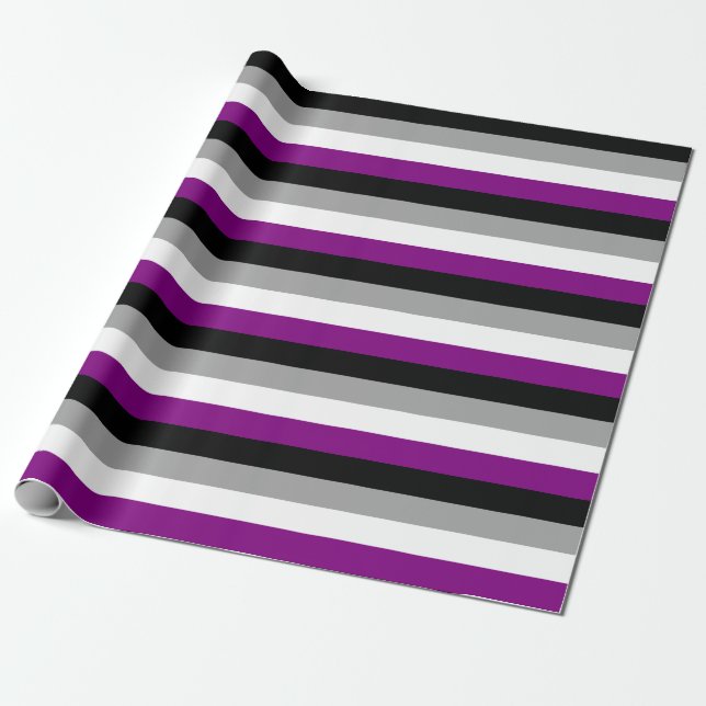 Asexual Pride Flag Horizontal Wrapping Paper (Unrolled)