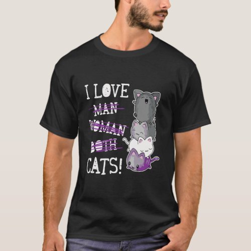 Asexual Pride Flag Kawaii Kittens Cat Anime Hoodie T_Shirt