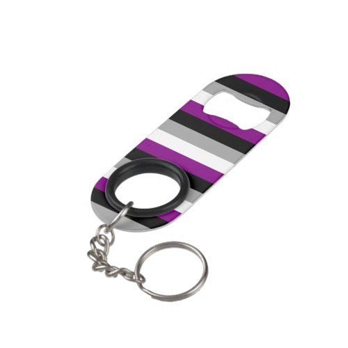 Asexual Pride Flag Keychain Bottle Opener