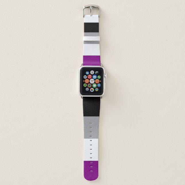 Asexual Pride Flag LGBTQ Apple Watch Band (Front)
