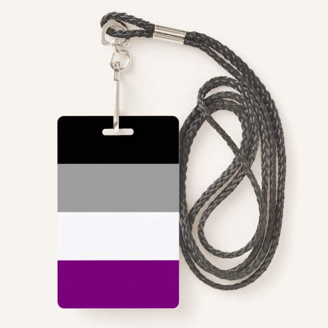 Asexual Pride Flag LGBTQ Badge (Front with Lanyard)