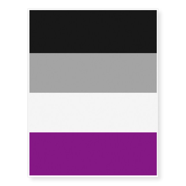 Asexual Pride Flag LGBTQ Temporary Tattoos (Front)