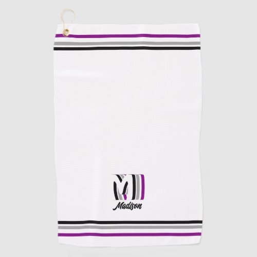 Asexual Pride Flag Monogram Golf Towel