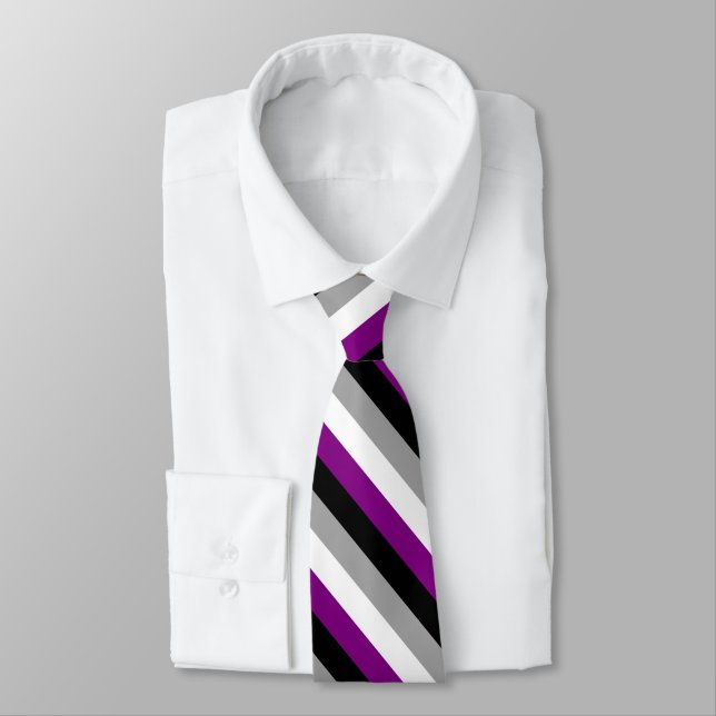 Asexual Pride Flag Neck Tie (Tied)