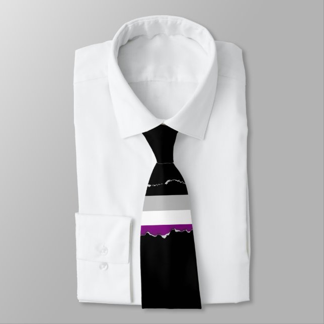 Asexual Pride Flag Neck Tie (Tied)