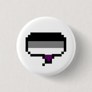Asexual Pride Flag Pixel Speech Bubble Button
