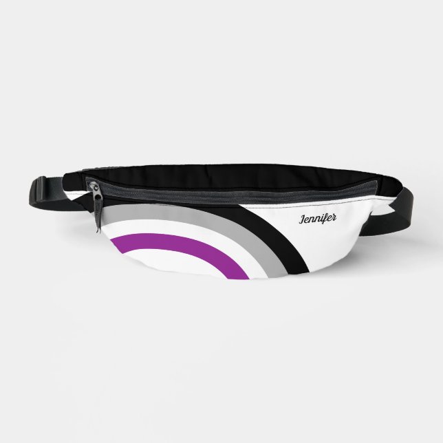 Asexual Pride Flag Rainbow Cute Personalized Fanny Pack (Front)