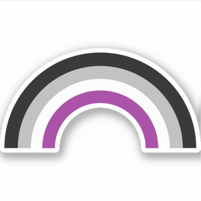 Asexual Pride Flag Rainbow Sticker (Front)