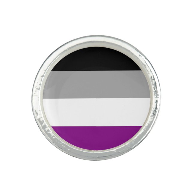 Asexual Pride Flag Ring (Front)