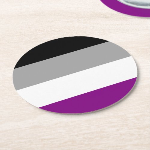 Asexual Pride Flag Round Paper Coaster