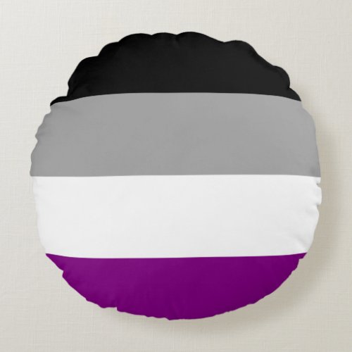 Asexual Pride Flag Round Pillow