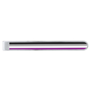 Asexual Pride Flag Silver Finish Tie Bar