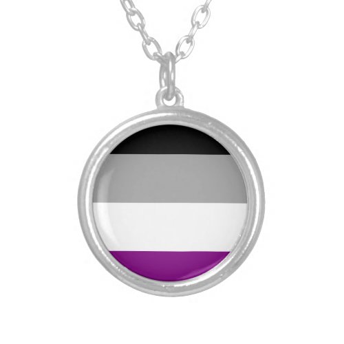Asexual Pride Flag Silver Plated Necklace