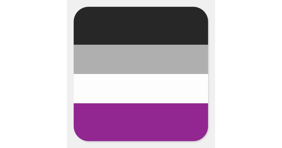 Asexual Pride Flag Square Sticker 