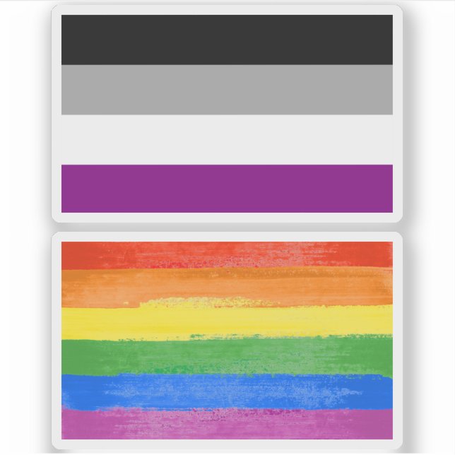 Asexual Pride Flag Sticker (Front)