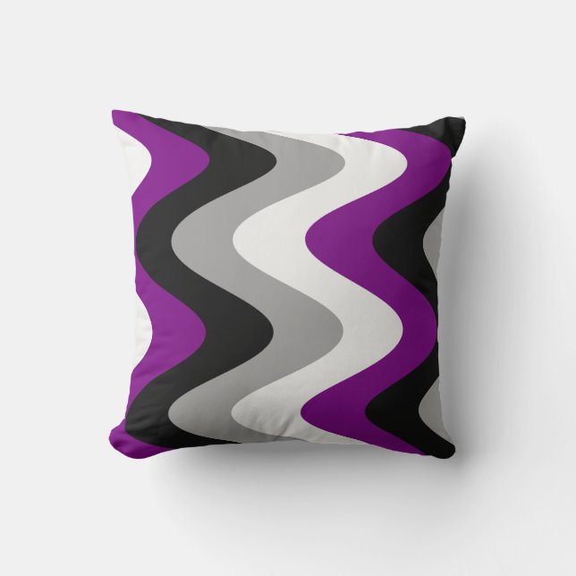 Asexual Pride Flag Throw Pillow (Front)