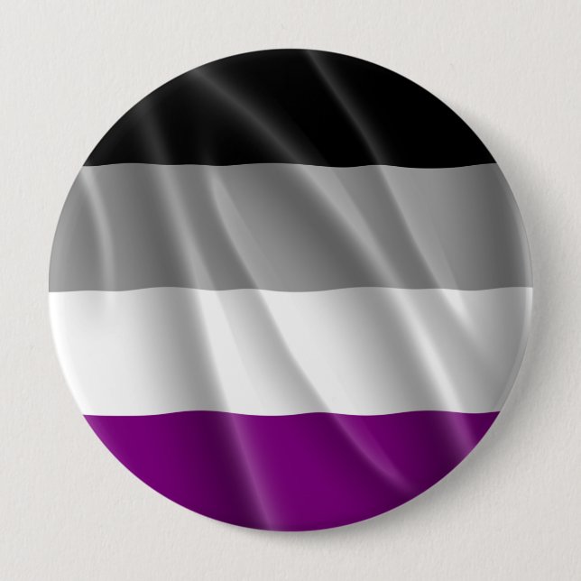 ASEXUAL PRIDE FLAG WAVY DESIGN PINBACK BUTTON (Front)