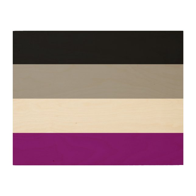 Asexual Pride Flag Wood Wall Art (Front)