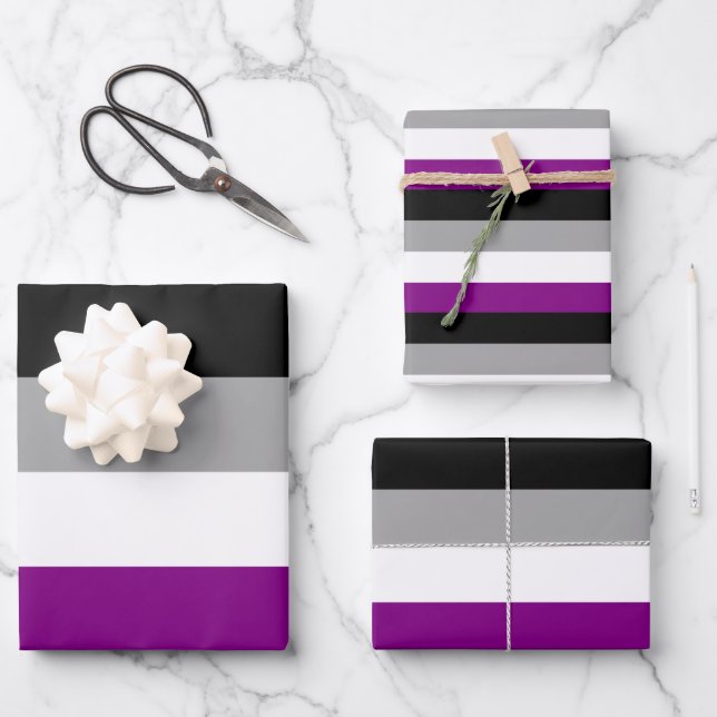 Asexual Pride Flag Wrapping Paper Sheets (Front)