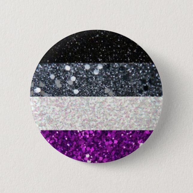 Asexual Pride glitter button (Front)
