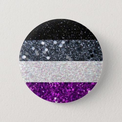 Asexual Pride glitter button