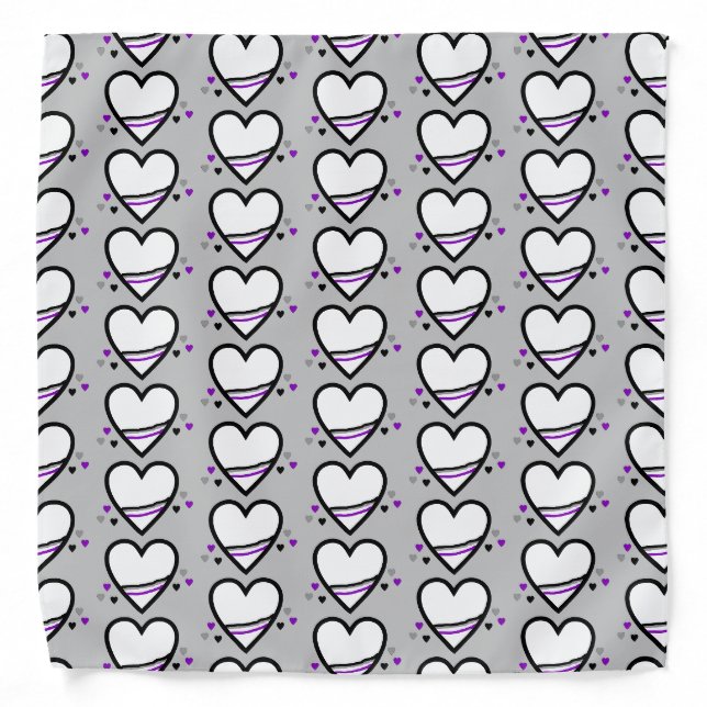 Asexual Pride Heart Bandana (Front)