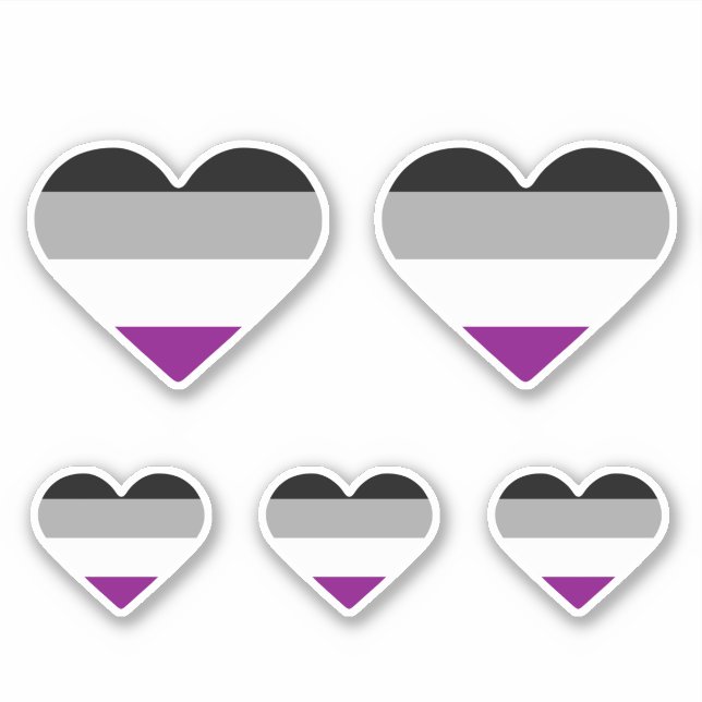 Asexual Pride Heart Sticker (Front)