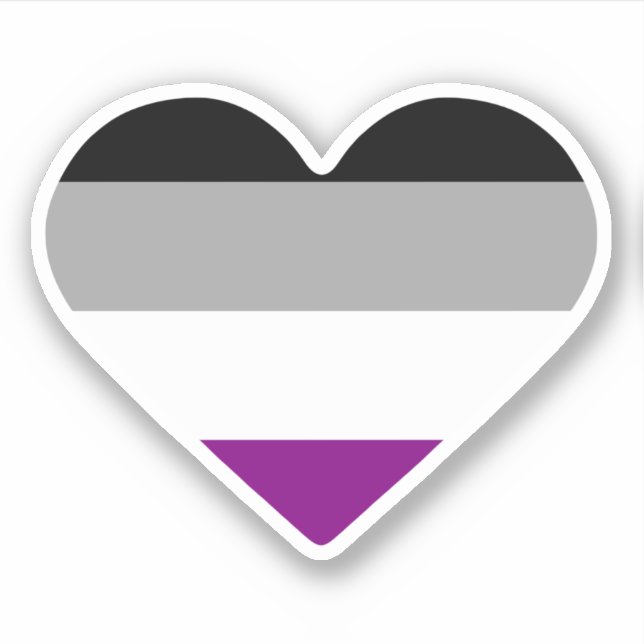 Asexual Pride Heart Sticker (Front)