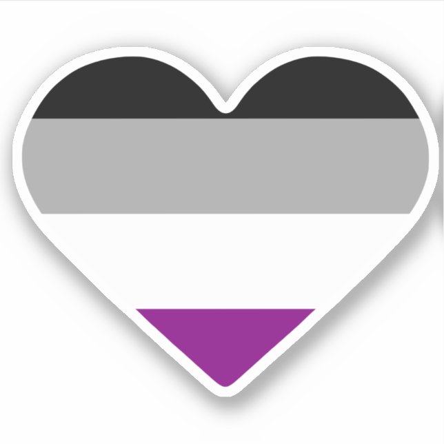 Asexual Pride Heart Sticker (Front)