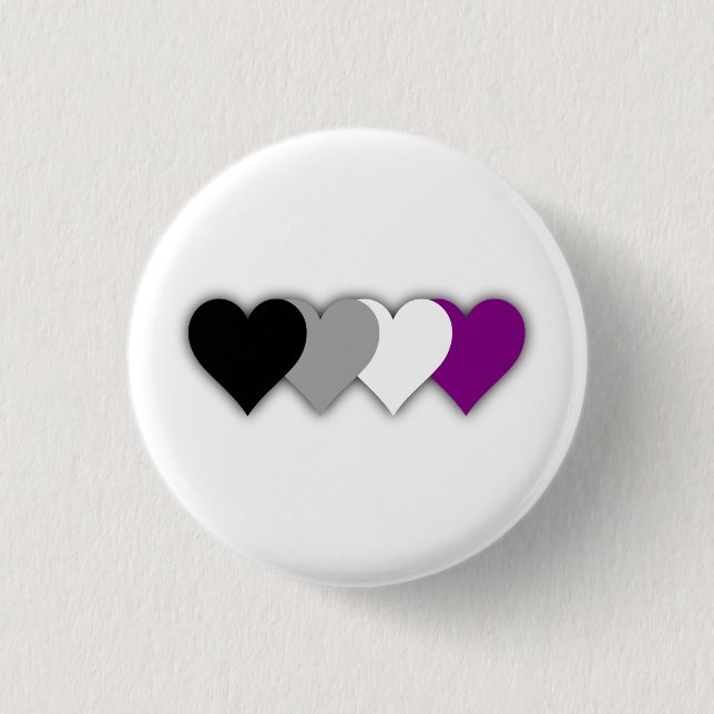Asexual pride hearts button (Front)