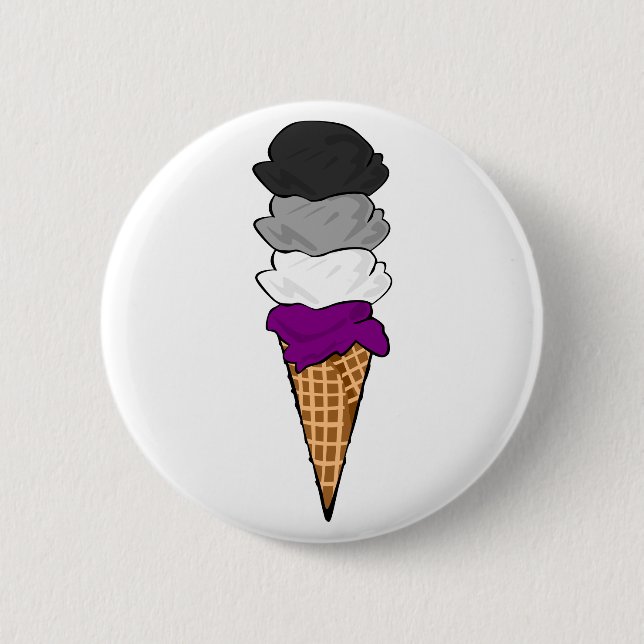 Asexual Pride Ice Cream Button (Front)