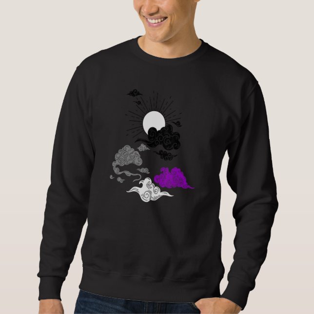 Asexual Pride Japanese Sun LGBTQ Ace Sky LGBT Asex Sweatshirt (Front)