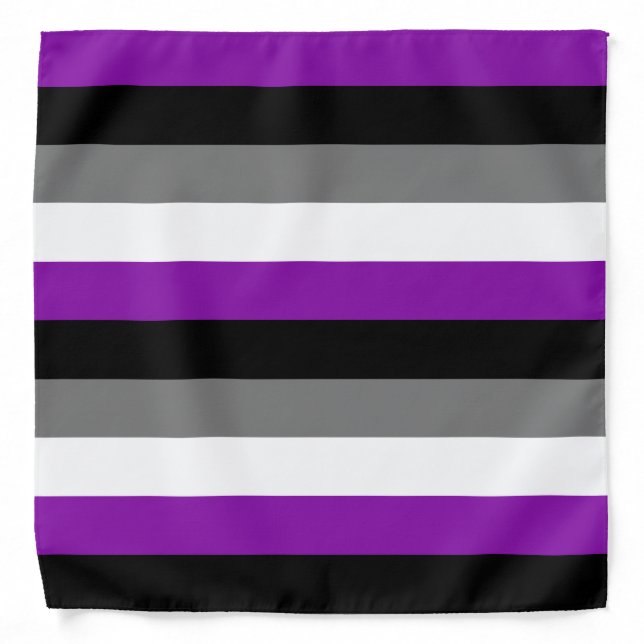 Asexual Pride, LGBTQ Pride, Striped Print Bandana (Front)