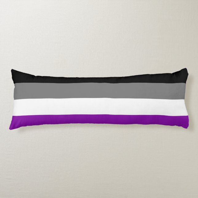 Asexual Pride, LGBTQ Pride, Striped Print Body Pillow (Front)