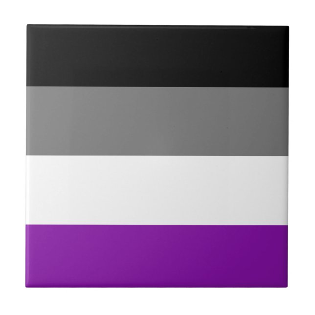 Asexual Pride, LGBTQ Pride, Striped Print Ceramic Tile (Front)