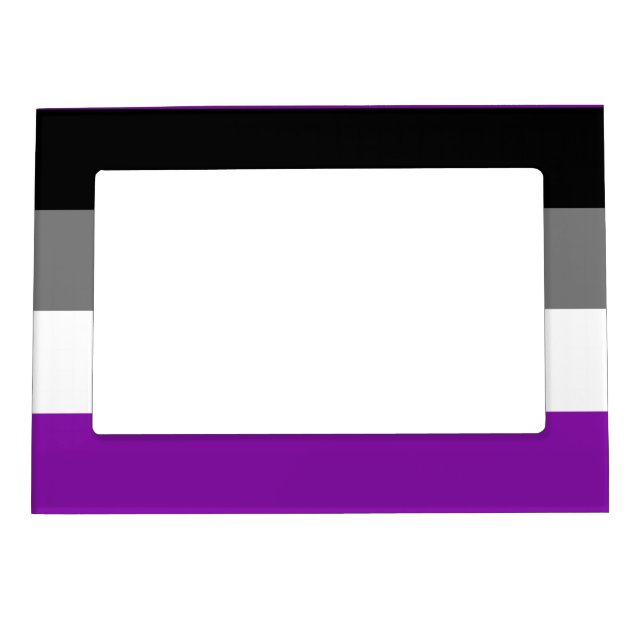 Asexual Pride, LGBTQ Pride, Striped Print Magnetic Frame (Front)