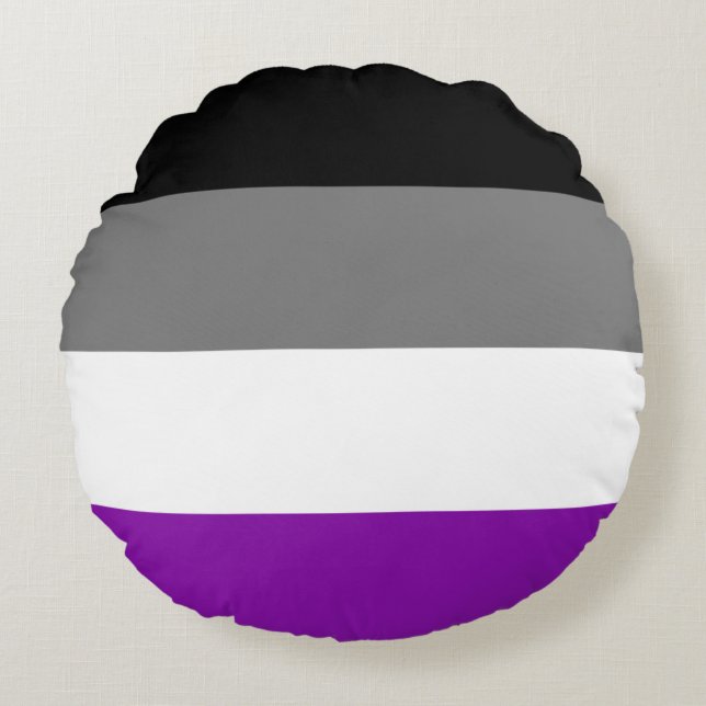 Asexual Pride, LGBTQ Pride, Striped Print Round Pillow (Front)
