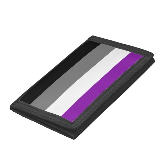 Asexual Pride, LGBTQ Pride, Striped Print Trifold Wallet (Bottom)